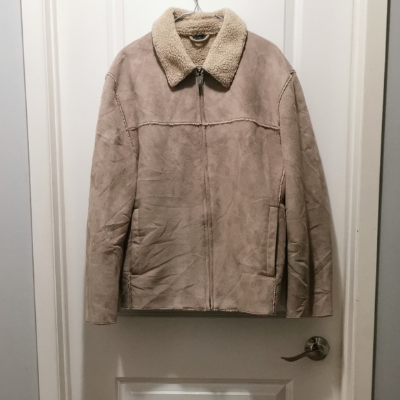 Kenneth Cole Beige Shearling Jacket - Picture 1 of 8